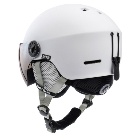 Kask Zimowy Narciarski Snowboardowy Biały Z Szybką AIR FLOW METEOR