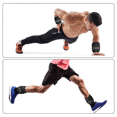 Obciążniki Ciężarki Na Kostki i Nadgarstki Neoprenowe Regulowane 2x2 kg