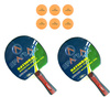 SPARTAN Zestaw 2 Rakietki Do Tenisa Stołowego Ping Ponga + 6 Piłeczek