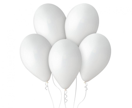 Balony Białe Zestaw Balonów Na Komunię Urodziny Chrzest Wesele 13" 100 szt.