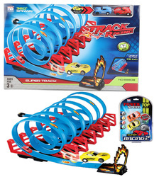 Tor Wyścigowy Samochodowy Pull Back Dla Dzieci 800 cm + 4 Samochody