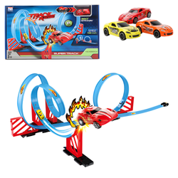 Tor Wyścigowy Samochodowy Inercyjny Dla Dzieci 350 cm + 3 Autka TLD