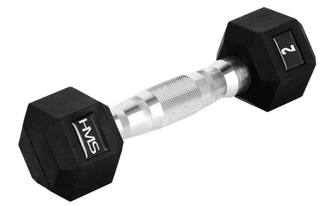 HMS Zestaw Hantli Ciężarków Gumowanych HEX 2x2 kg
