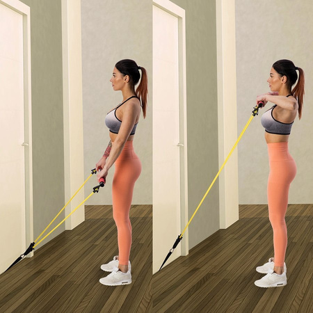 HMS Drążek Do Ćwiczeń Fitness Treningu Pilates + Gumy Oporowe