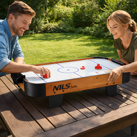Stół Do Cymbergaja Air Hockey + 2 Krążki Gra Zręcznościowa Dla Dzieci NILS