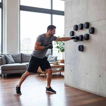 Elektroniczna Tarcza Bokserska Modułowa Z Głośnikiem i Bluetooth + Rękawice