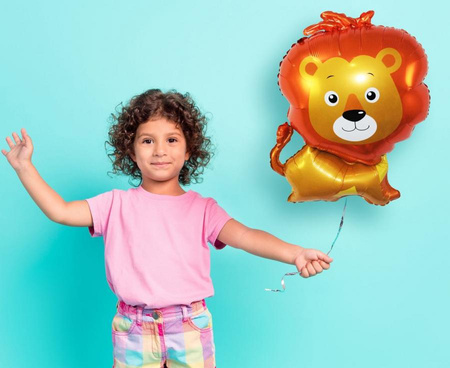 Balony Urodzinowe Foliowe Zwierzęta Lew Zebra Małpka Safari Dla Dziecka