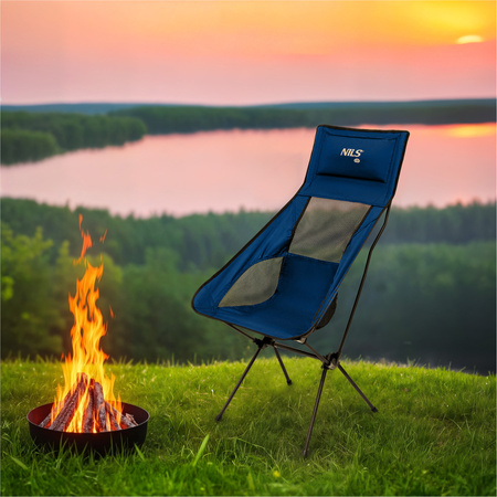 Krzesło Turystyczne Składane Kempingowe Plażowe Ogrodowe + Pokrowiec NILS