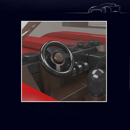 Klocki Konstrukcyjne Auto Samochód Wyścigowy 371 Elementów + Gablota MOULD KING