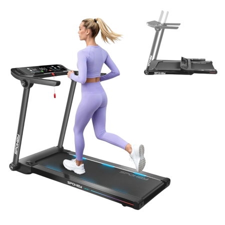 Bieżnia Elektryczna Domowa Do Ćwiczeń 16 km/h Podświetlany Pas KINOMAP