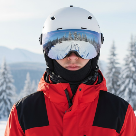 Kask Narciarski Snowboardowy Zimowy Regulowany Z Szybką METEOR