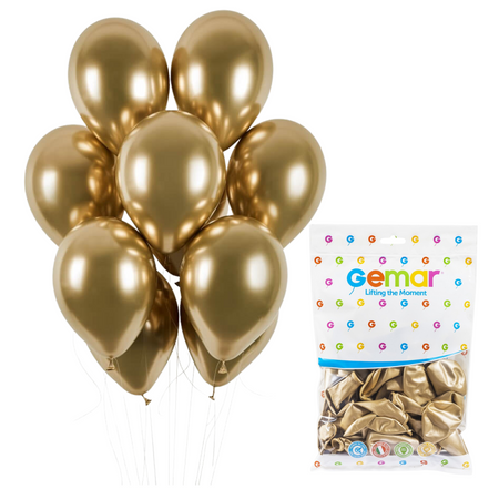 Balony Lateksowe Złote Klasyczne Chromowane Na Ślub Wesele 13" 100 szt.