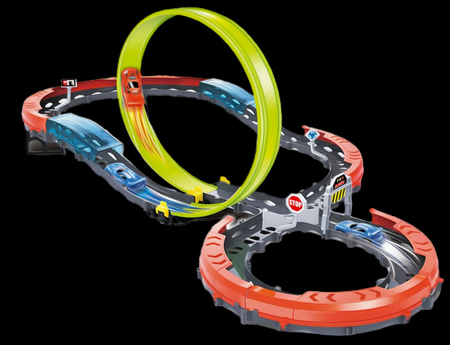 Tor Wyścigowy Samochodowy Pull Back Dla Dzieci + Samochód