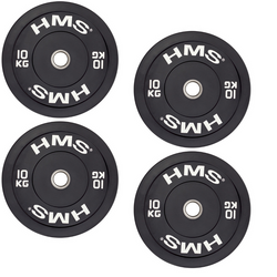 Talerz Olimpijski Na Gryf Sztangę Gumowany Bumper Do Ćwiczeń 4x 10 kg HMS