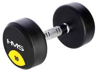 HMS Hantla Hantelka Ciężarek Gumowany Chromowany Do Ćwiczeń Treningu 10 kg