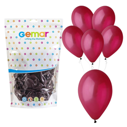 Balony Klasyczne Bordowe Lateksowe Na Urodziny Przyjęcie GEMAR 13" 50 szt.