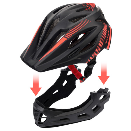Kask Rowerowy Regulowany Na Hulajnogę Full Face Szczękowy Odpinany METEOR
