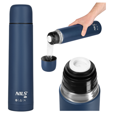 Termos Turystyczny Próżniowy Stalowy Butelka Termiczna Na Kawę 1000 ml NILS