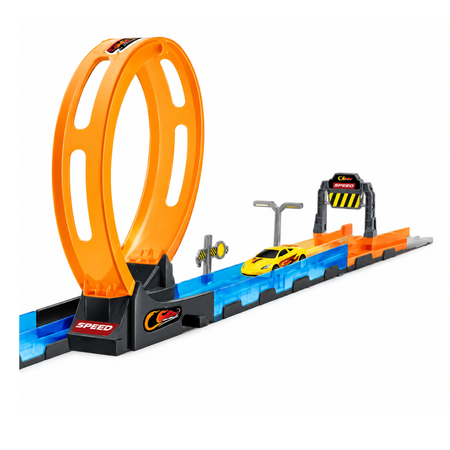 Tor Wyścigowy Samochodowy Pull Back Dla Dzieci 416 cm + 4 Samochody