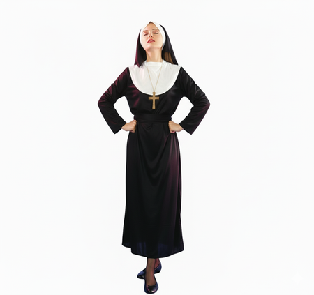Strój Zakonnica Przebranie Halloweeen Habit Dla Kobiet Siostra Zakonna