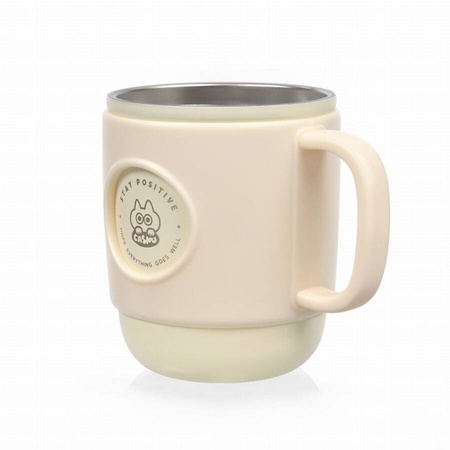 CASNO Kubek Termiczny Turystyczny Próżniowy Stalowy Ze Słomką 450 ml