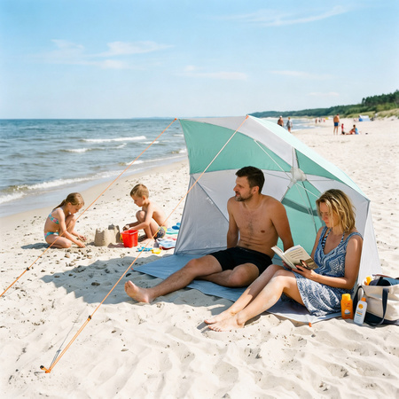Parasol Plażowy Ogrodowy Duży Składany Parawan Filtr UV Z Pokrowcem NILS