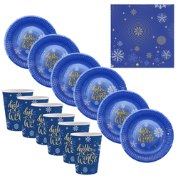 Talerzyki + Serwetki + Kubeczki 250 ml Zastawa Stołowa Na Boże Narodzenie