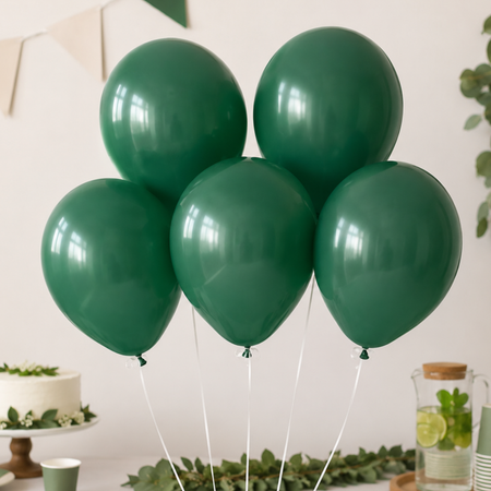 Balony Klasyczne Butelkowa Zieleń Lateksowe Na Urodziny Przyjęcie 13" 50szt