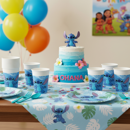 Kubeczki Papierowe Na Przyjęcie Urodziny 200 ml Stitch & Angel 8 szt.