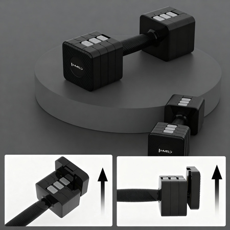 Hantle Ciężarki Regulowane 2x5 kg HMS Do Ćwiczeń Fitness Treningu Siłowego