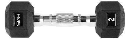HMS Hantla Ciężarek Gumowany Do Ćwiczeń Treningu Siłowego HEX PRO 2 kg