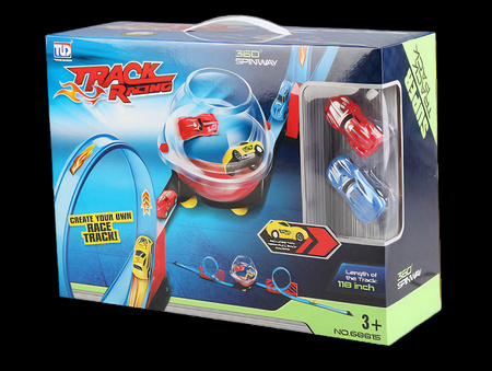 Tor Wyścigowy Samochodowy Inercyjny Dla Dzieci 300 cm + 4 Samochody