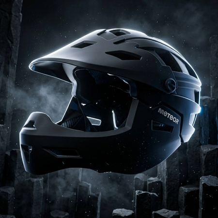 Kask Rowerowy Regulowany Na Hulajnogę Full Face Szczękowy Odpinany METEOR