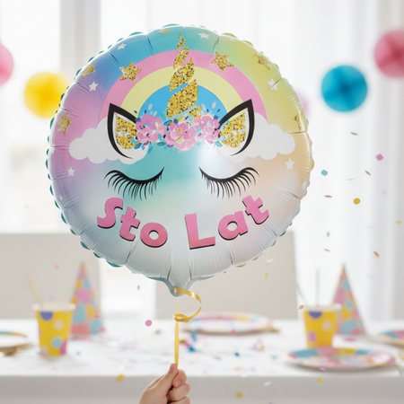 Balony Foliowe Urodzinowe Jednorożce Sto Lat Dla Dziewczynki Zestaw 3 szt.