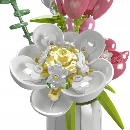 Klocki Konstrukcyjne Kwiat Piwonii W Wazonie 866 Elementów Mould King