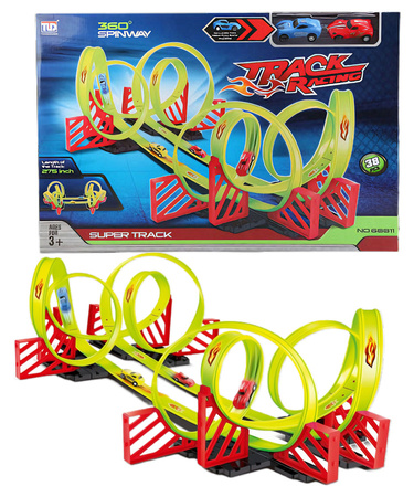 Tor Wyścigowy Samochodowy Pull Back Dla Dzieci 700 cm + 4 Samochody