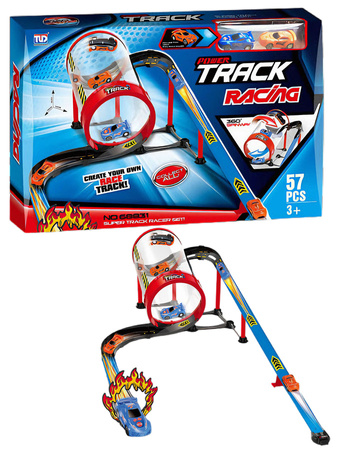 Tor Wyścigowy Samochodowy Pull Back Dla Dzieci + 4 Samochody