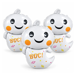 Balony Foliowe Duszek "Boo!" Na Przyjęcie Imprezę Halloween 59x38 cm 3 szt.