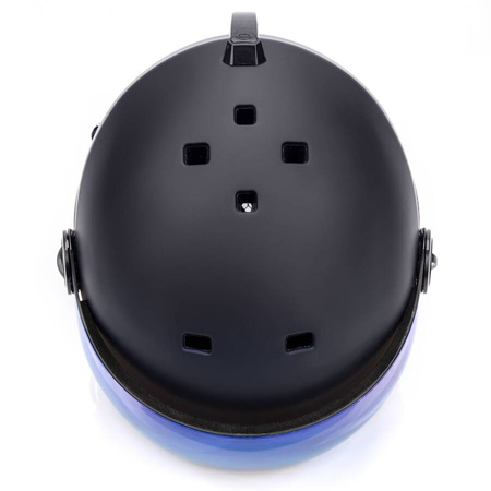 Kask Zimowy Narciarski Snowboardowy Granatowy Z Szybką AIR FLOW METEOR