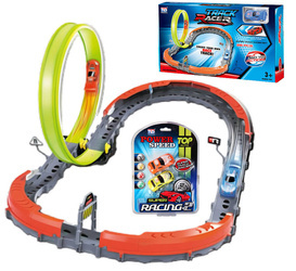 Tor Wyścigowy Samochodowy Pull Back Dla Dzieci + 3 Samochodziki