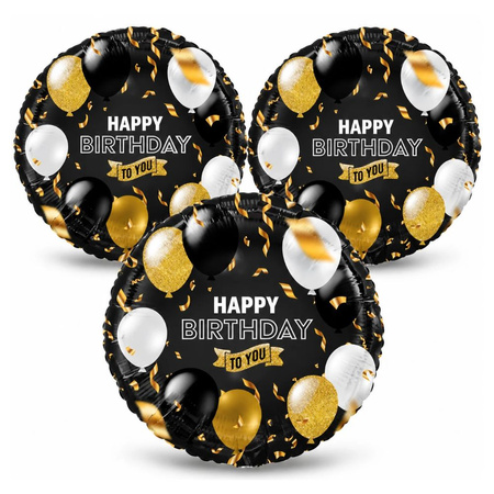 Balony Foliowe Imprezowe Na Urodziny Happy Birthday To You 18" 3 szt.
