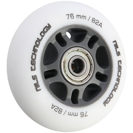Kółka Do Rolek Kauczukowe 76 mm Zestaw 8 szt. + Łożyska ABEC-9 Białe Matowe