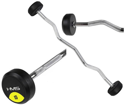 Sztanga Gryf Łamany Z Obciążeniem Do Ćwiczeń Treningu Siłowego 15 kg HMS