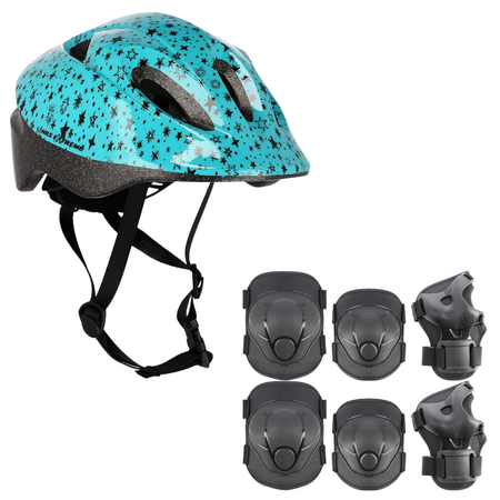 Kask Rowerowy Regulowany Na Rolki Rower Wentylowany Ochronny + Ochraniacze