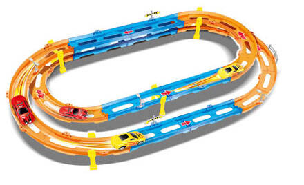 Tor Wyścigowy Samochodowy Owalny Pull Back Dla Dzieci + 2 Samochody TLD