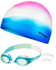 Dziecięcy Zestaw Na Basen Czepek + Niebiesko-Białe Okularki Pływackie
