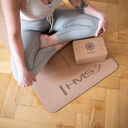 HMS Korkowa Kostka Podparcie Blok Do Jogi Ćwiczeń Crossfit 2 szt.