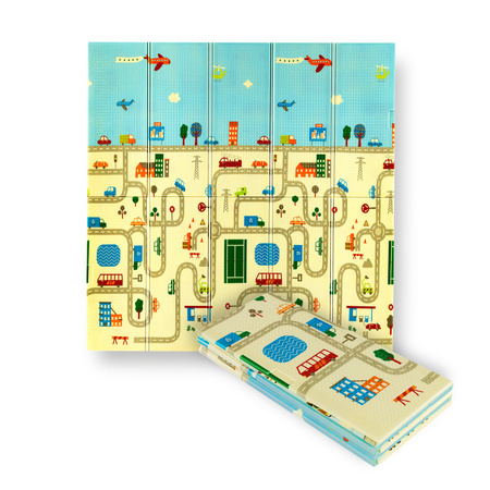 Mata Edukacyjna Piankowa Dla Dzieci Duża Dwustronna Składana XPE 195x180 cm