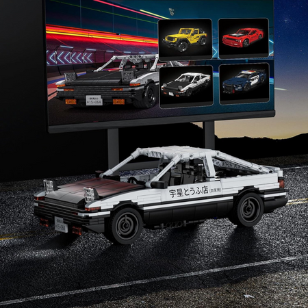 Klocki Konstrukcyjne Samochód Wyścigowy Auto Sportowe Z Napędem Pull-back 790 Elementów MOULD KING