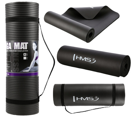 Mata Do Ćwiczeń Fitness Jogi Gimnastyczna Treningowa Gruba NBR 1,5 cm HMS